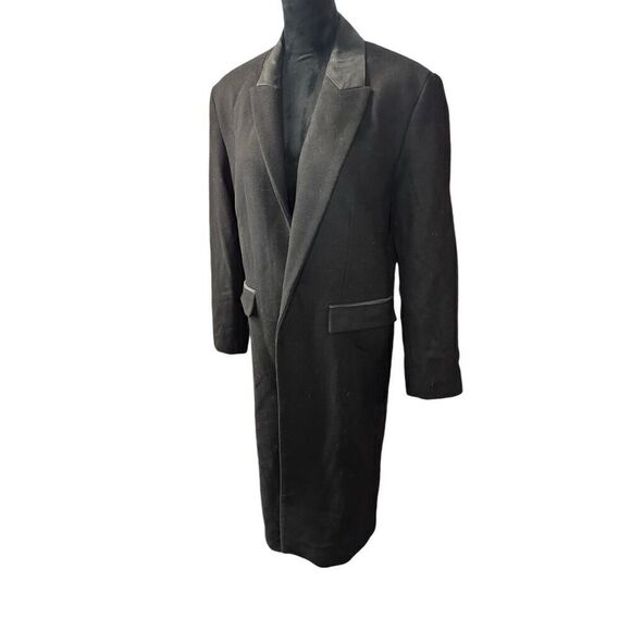 ZARA WOOL COAT WITH PLEATED LINING LIMITED EDITION BLACK MEDIUM - Picture 9 of 16